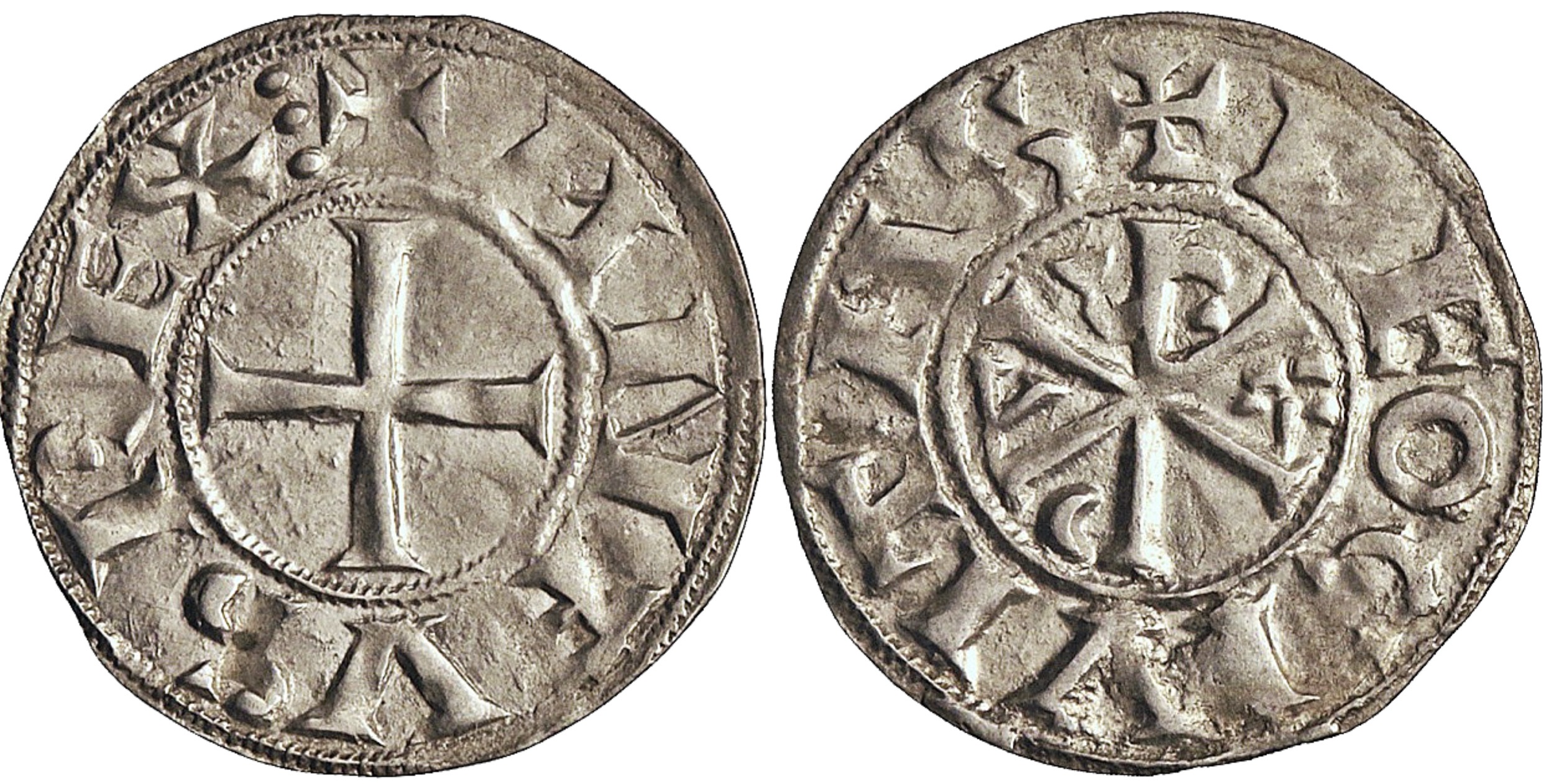 Imagen de la moneda Tipo 14. Dinero de Crismón del taller de León, con lema “Leo Civitas”