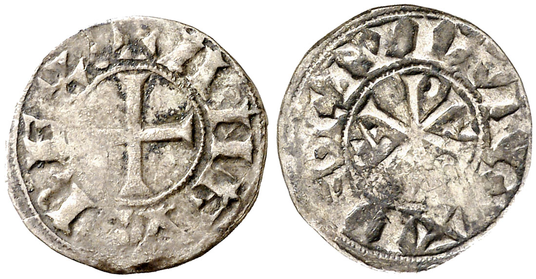 Imagen de la moneda Tipo 15. Meaja de Crismón del taller de León con lema “Leo Civitas”