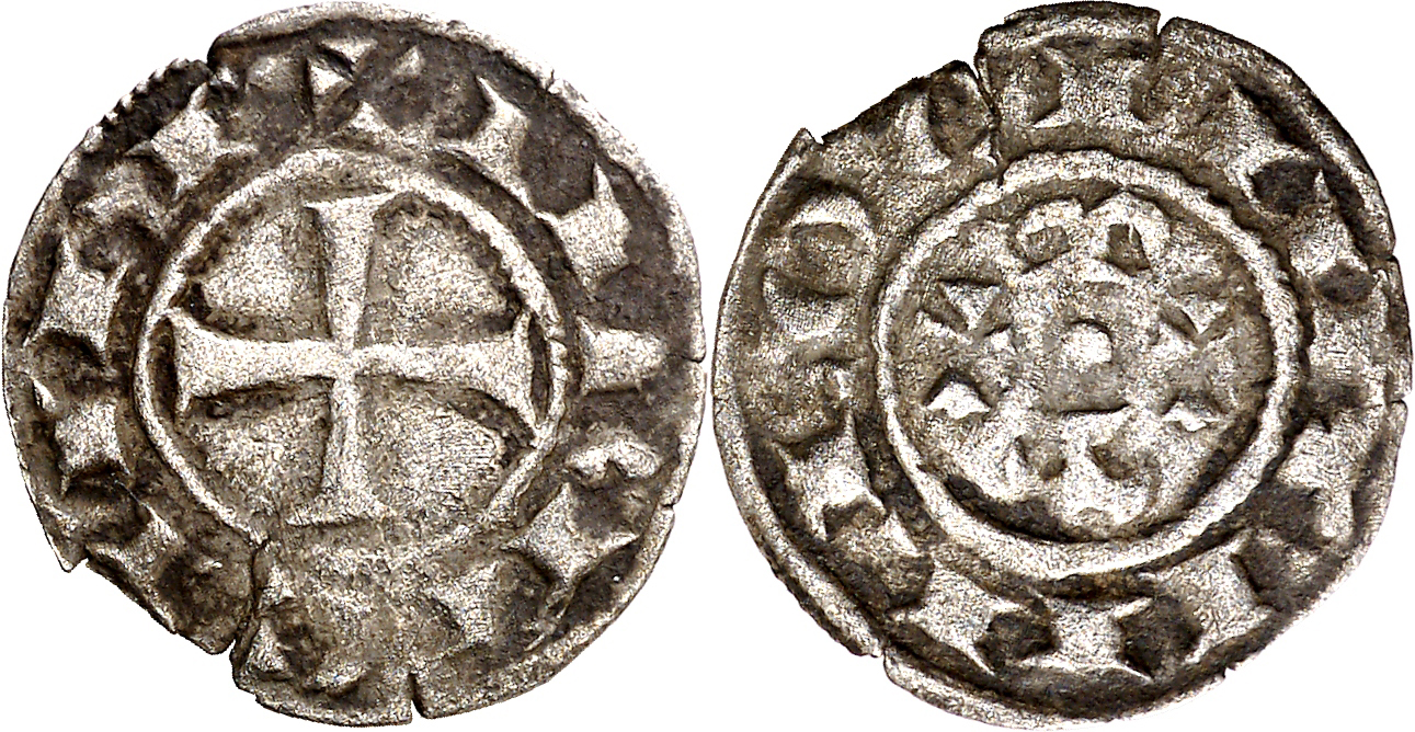 Imagen de la moneda Tipo 5. Dinero eclesiástico leonés con omegas y cruces