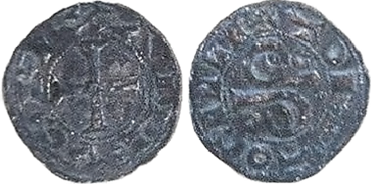 Imagen de la moneda Tipo 5. Dinero del Doble Báculo Episcopal Toledano