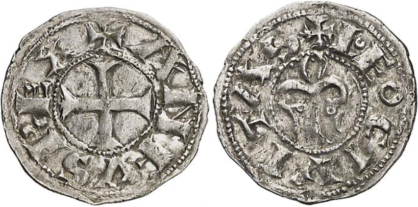 Imagen de la moneda Tipo 31. Dinero de la Flor de Lis Leonesa