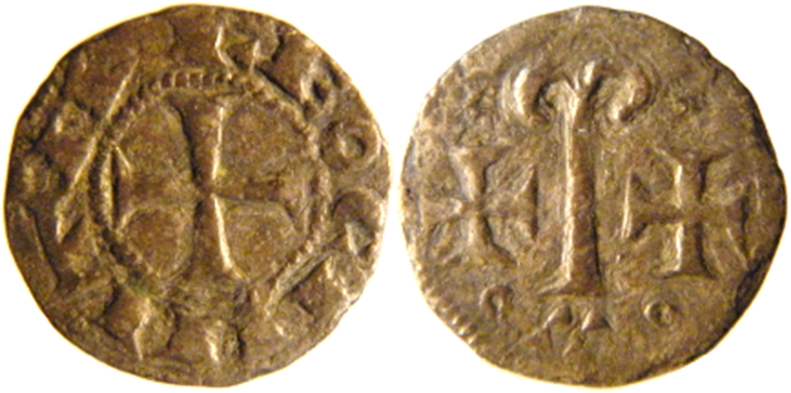 Imagen de la moneda Tipo 40. Meaja de las Cruces y Báculos Geminados