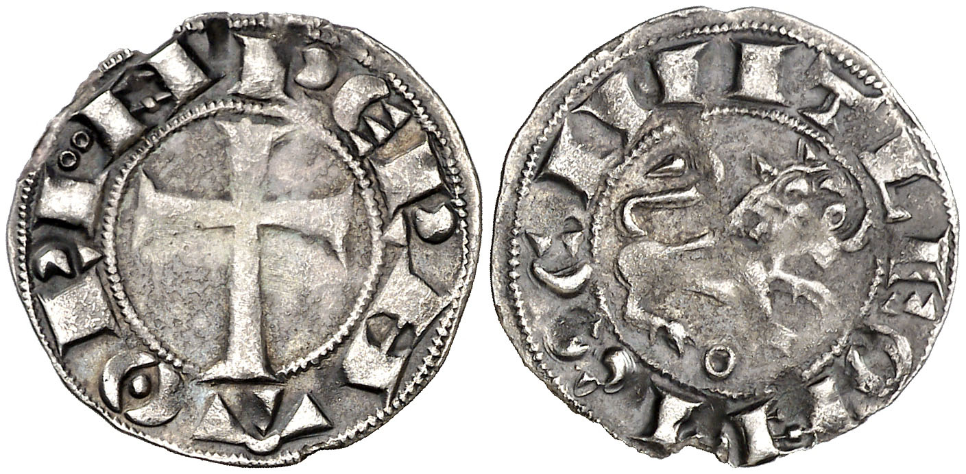 Imagen de la moneda Tipo 66. Dinero de Cruz Latina del Emperador de León