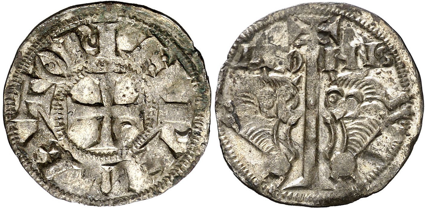 Imagen de la moneda Tipo 76. Dinero de los Leones Espaldados