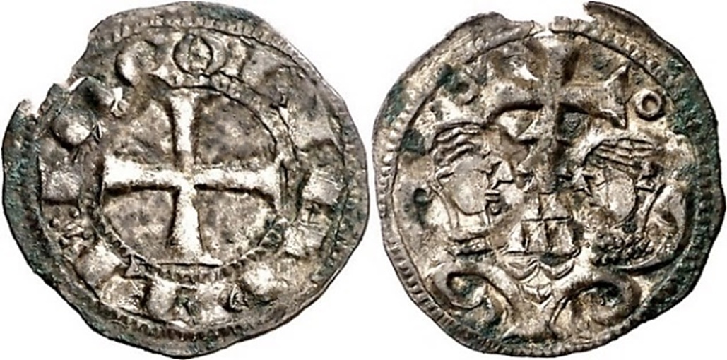 Imagen de la moneda Tipo 80. Dinero de los Bustos Afrontados con lema “Iacobi Ap´li”