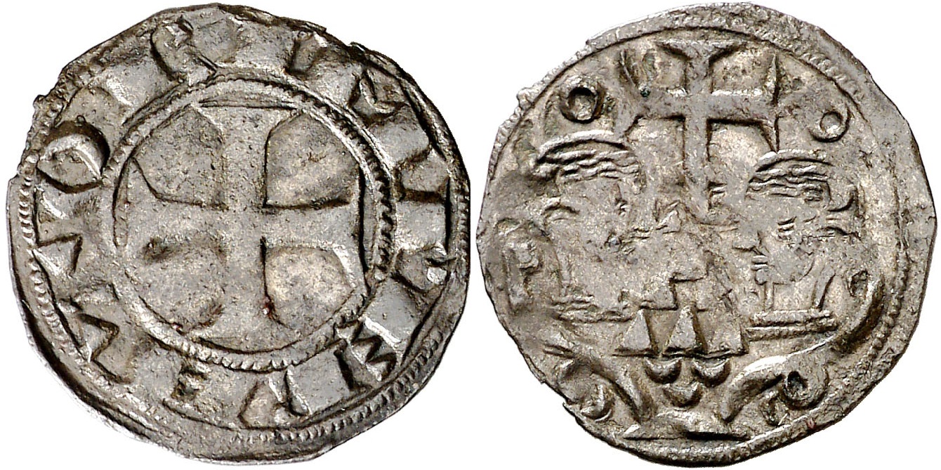 Imagen de la moneda Tipo 82. Dinero de los Bustos Afrontados con lema “Inperator”