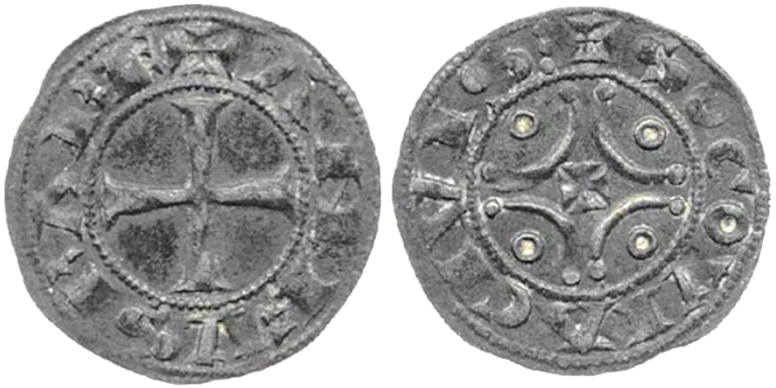 Imagen de la moneda Tipo 100. Dinero de la “Encrucijada de Segovia”