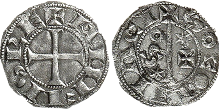 Imagen de la moneda Tipo 105. Dinero de la “Terciam partem” a Segovia