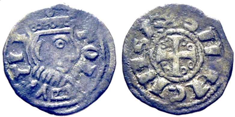 Imagen de la moneda Tipo 2. Meaja de “Sancivs Rex”