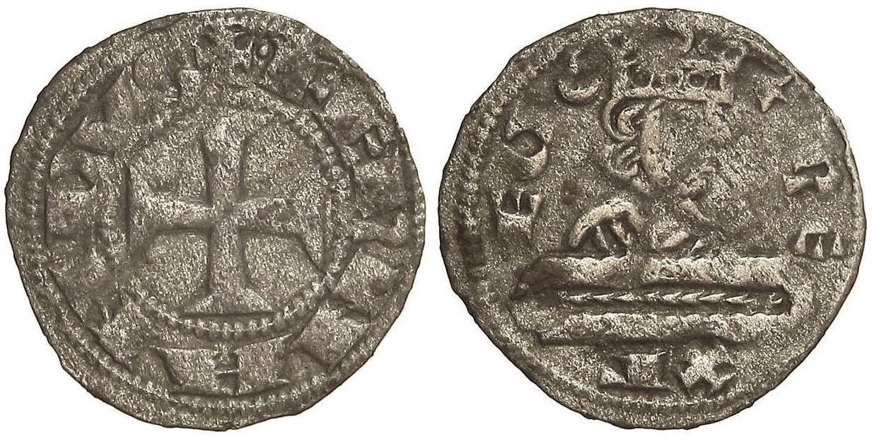 Imagen de la moneda Tipo 21. Dinero del Camino Jacobeo o del Sepulcro del Apóstol