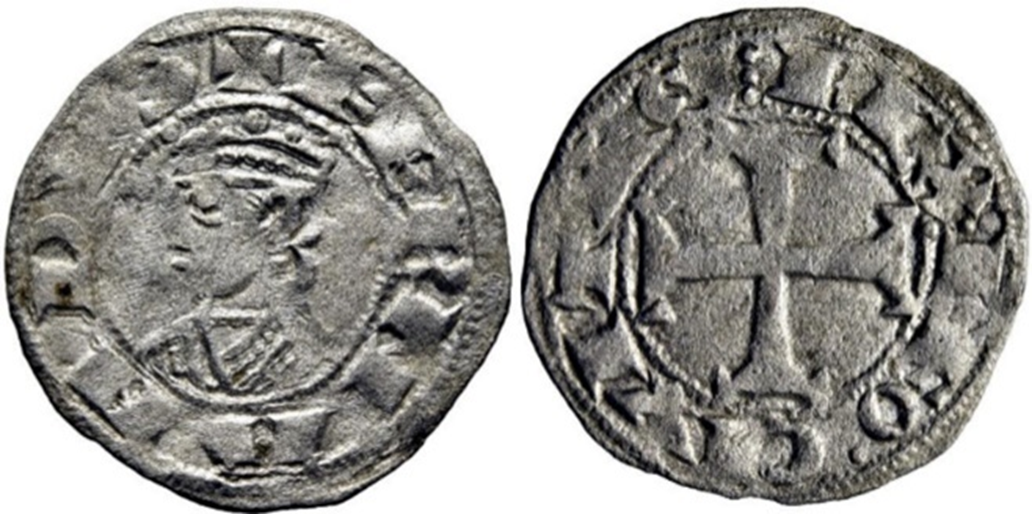 Imagen de la moneda Tipo 26. Dinero de “Fernando, rey de la Ciudad de León”