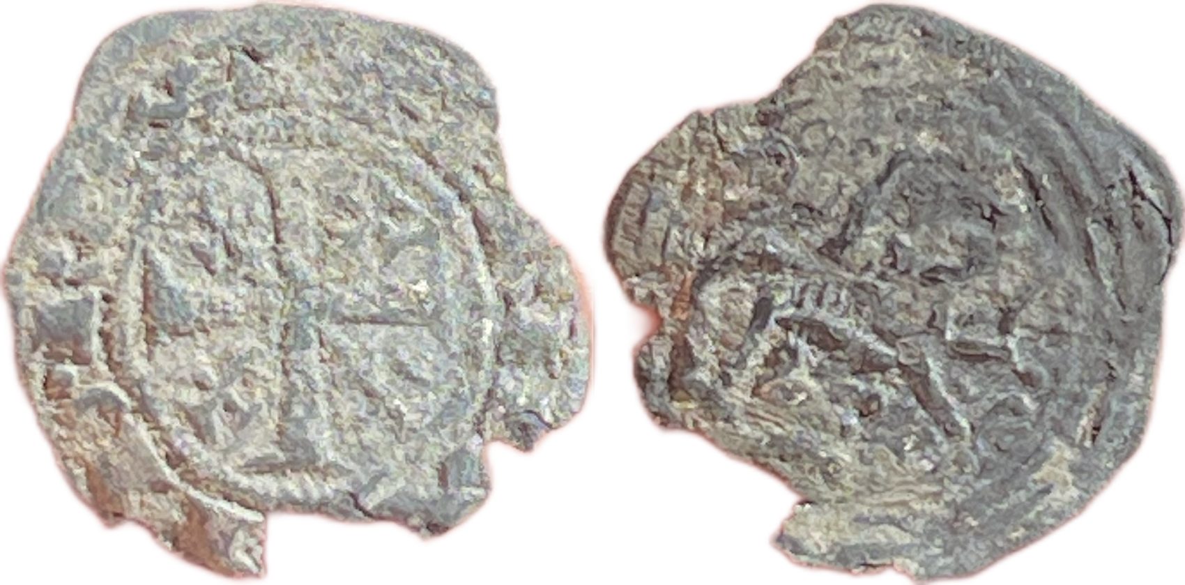 Imagen de la moneda Tipo 34. Meaja leonesa del rey Fernando con la Cruz de Jerusalén