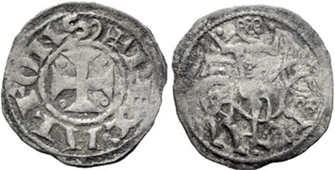 Imagen de la moneda Tipo 4. Meaja del Joven Jinete Rey Alfonso