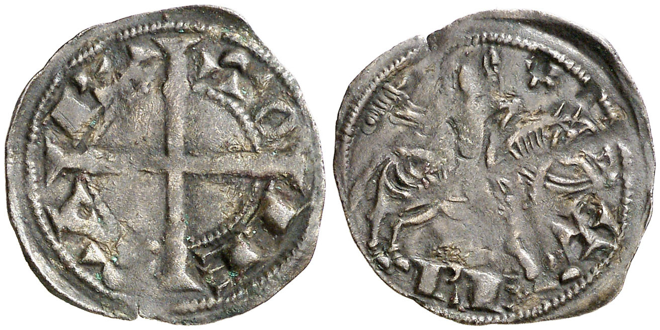 Imagen de la moneda Tipo 13. Dinero del Caballero Rey de Toledo