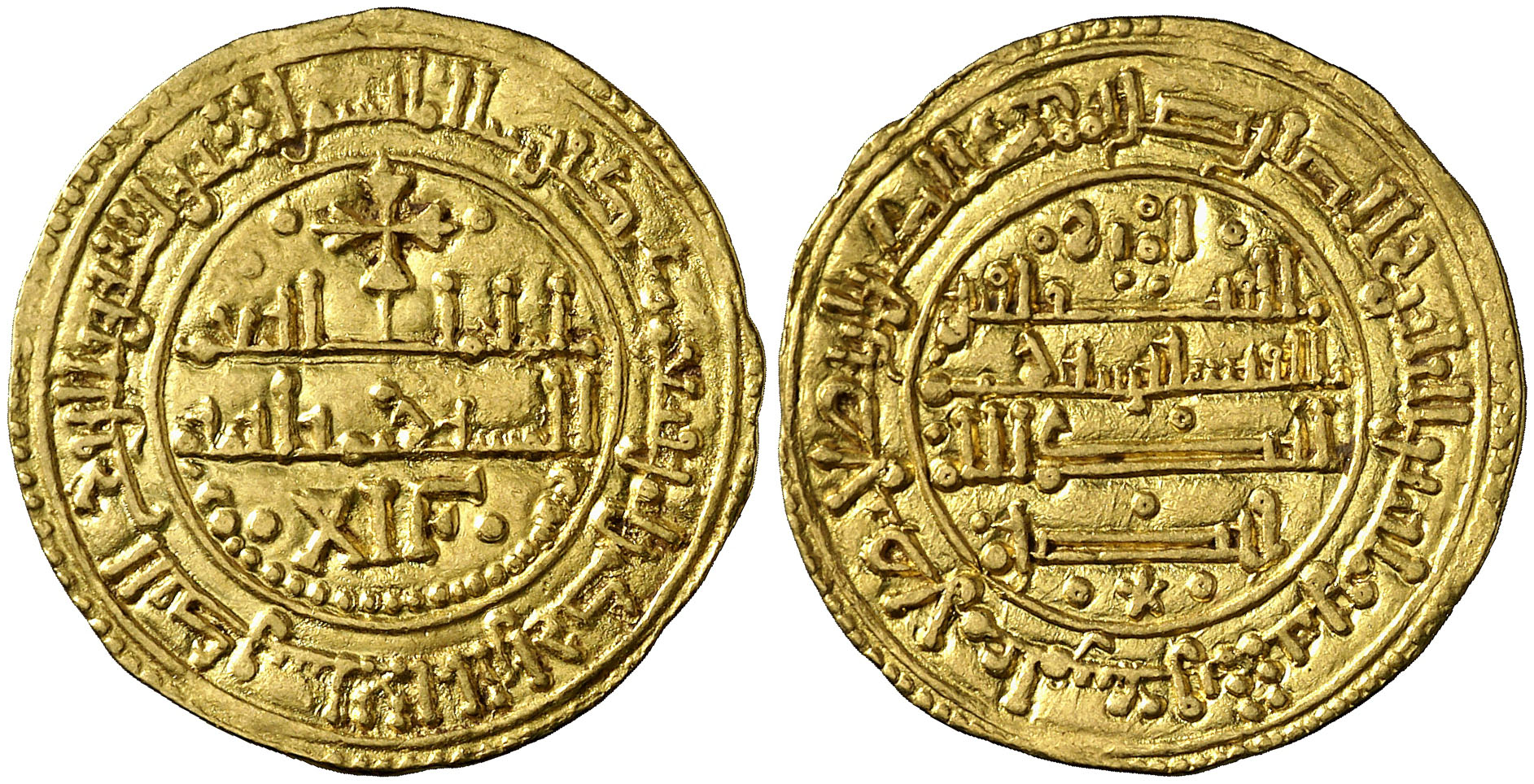 Imagen de la moneda Tipo 25. Morabetino “de Cruz” arábigo bilingüe de oro
