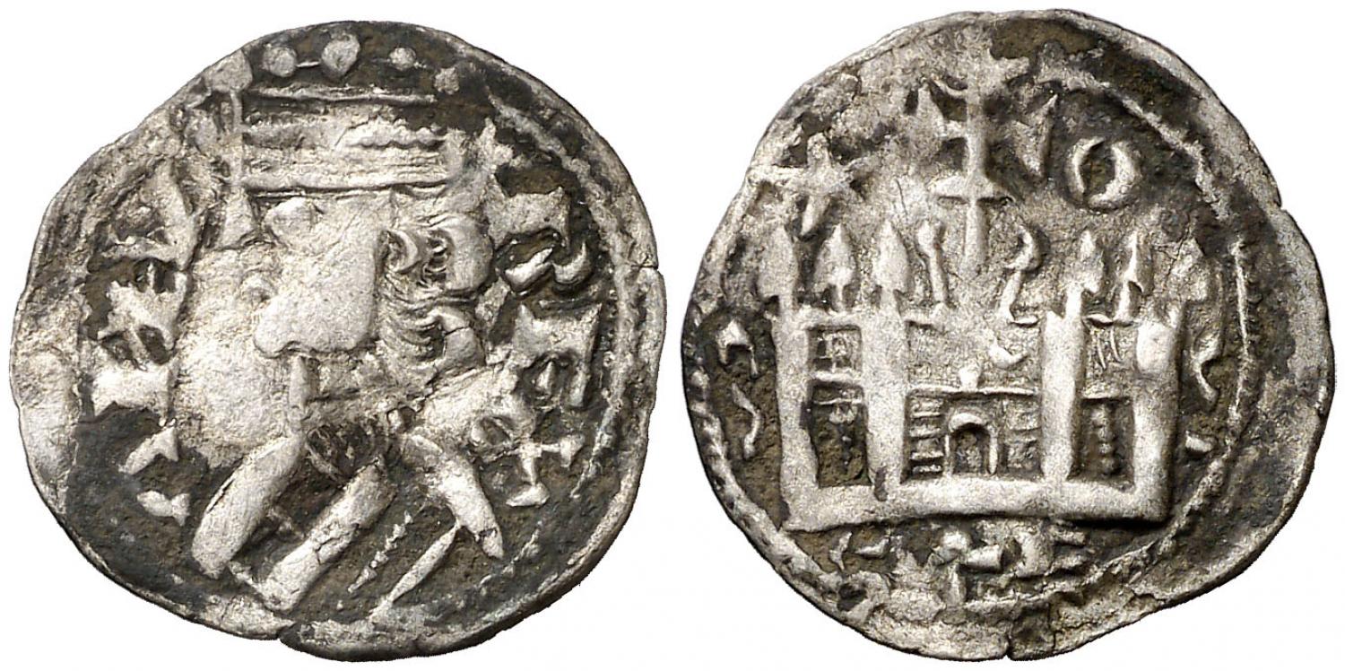 Imagen de la moneda Tipo 38. Dinero de “Anfvs Rex/Castela”