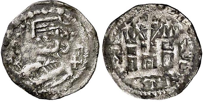 Imagen de la moneda Tipo 39. Meaja de “Anfvs Rex/Castela”