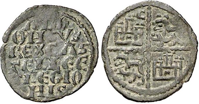 Imagen de la moneda Tipo 5. Meaja alfonsí de la Primera Guerra de Granada