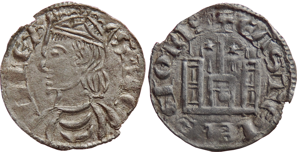 Imagen de la moneda Tipo 3. “Moneda Coronada” del rey Sancho