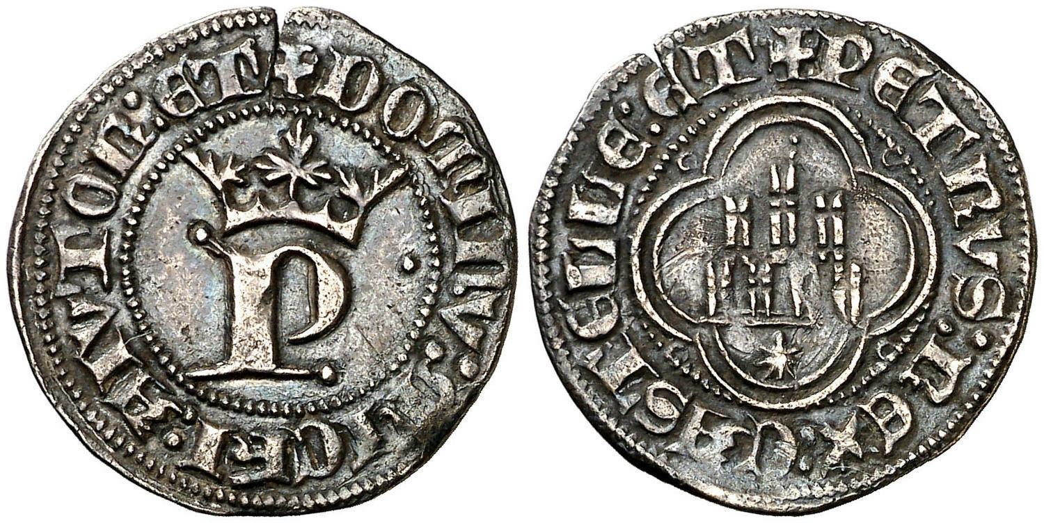 Imagen de la moneda Tipo 13. Medio Real de Anagrama del rey Pedro