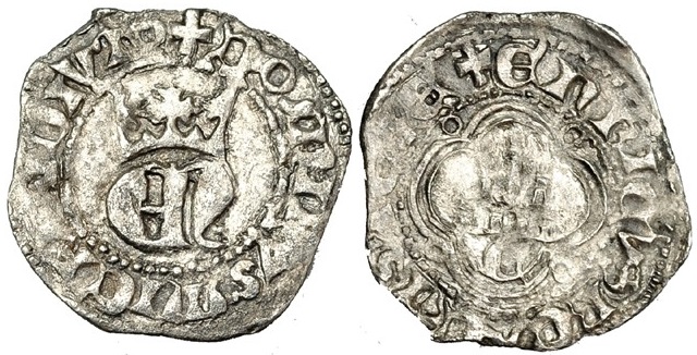 Imagen de la moneda Tipo 3. Medio Real de Vellón con “EN” Coronadas