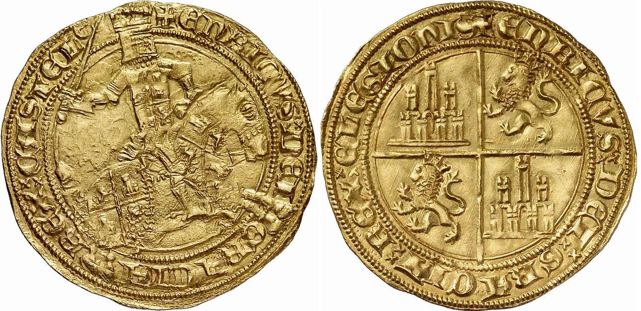 Imagen de la moneda Tipo 5. Dobla Ecuestre de oro de a 35 maravedís