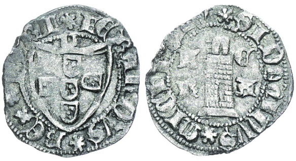 Imagen de la moneda Tipo 10. Medio Tornés de Escudo y Torre