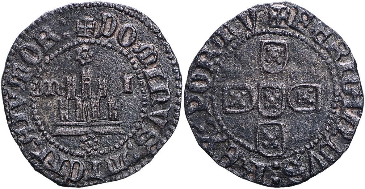 Imagen de la moneda Tipo 12. Medio Tornés de Quinas y Castillo