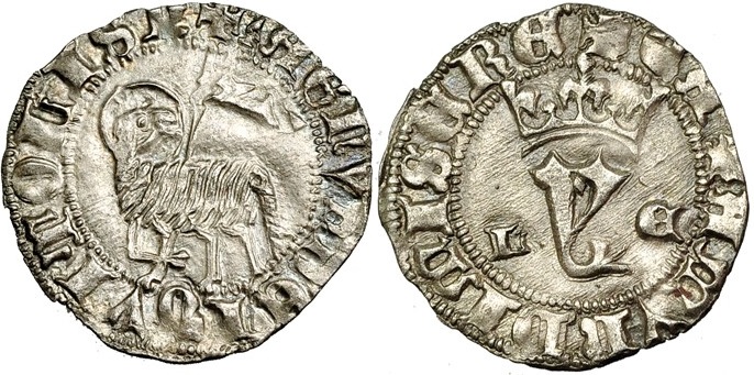 Imagen de la moneda Tipo 9. Blanco del Agnus Dei