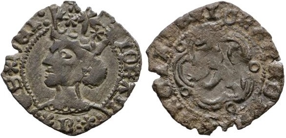 Imagen de la moneda Tipo 2. Dinero coronado burgalés