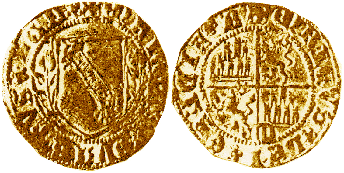 Imagen de la moneda Tipo 2. Media Dobla de la Banda de oro