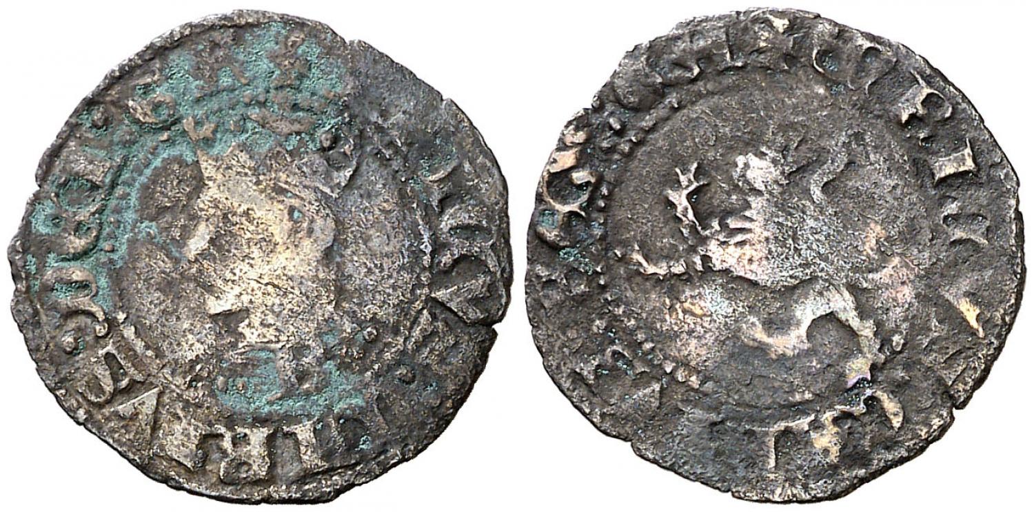 Imagen de la moneda Tipo 15. Medio Dinero de vellón del Ordenamiento de Aranda de Duero de 1461
