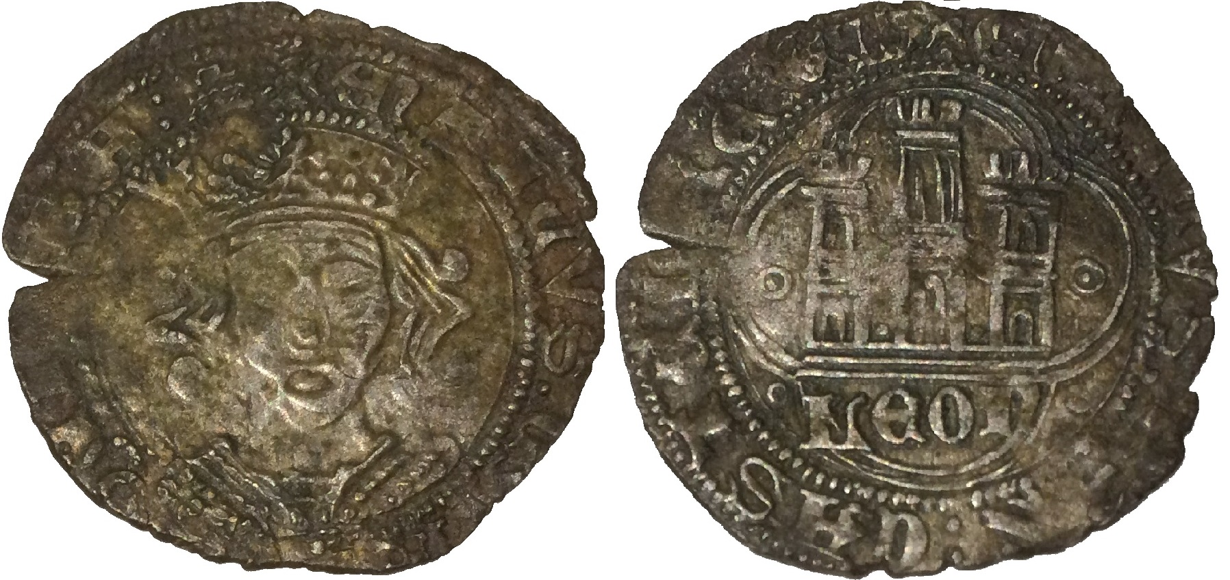 Imagen de la moneda Tipo 16B. Cuarto de Busto de frente del Ordenamiento de Aranda de Duero de 1461 (2)