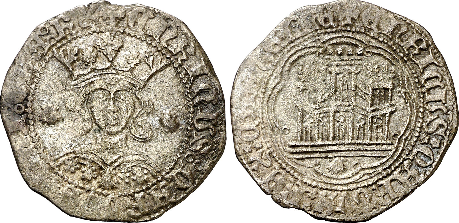Imagen de la moneda Tipo 16C. Cuarto de Busto de frente del Ordenamiento de Aranda de Duero de 1461 (3)