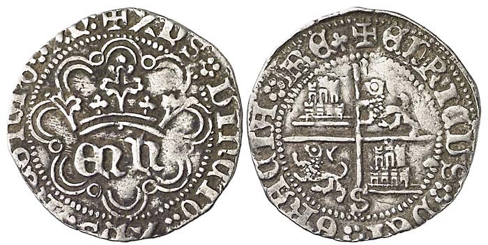 Imagen de la moneda Tipo 31. Medio Real de plata de monograma “hEN”