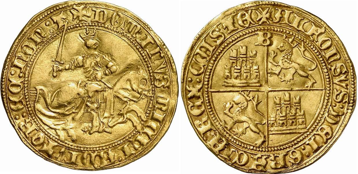 Imagen de la moneda Tipo 1. Dobla Alfonsí ecuestre de oro