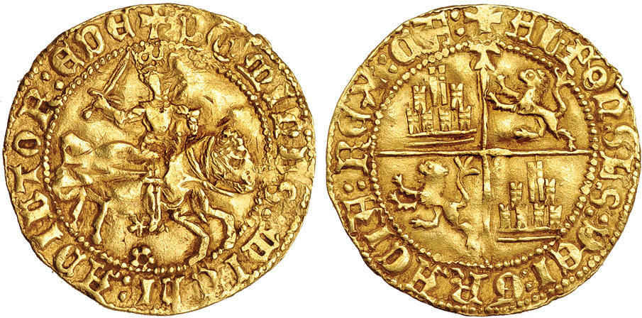 Imagen de la moneda Tipo 2. Media Dobla Alfonsí ecuestre de oro