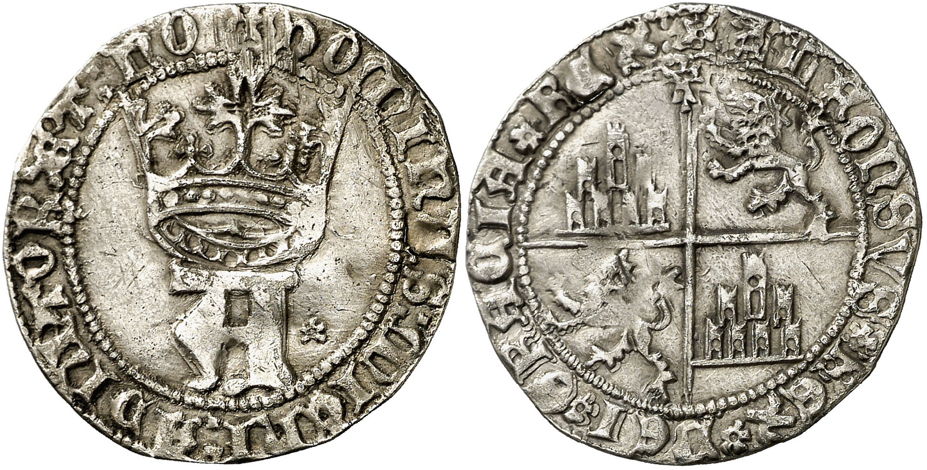 Imagen de la moneda Tipo 5. Real de “A” gótica Coronada y Cuartelado, de Toledo