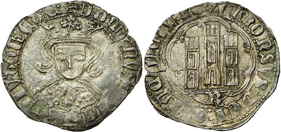 Imagen de la moneda Tipo 11. Quarto de busto de rey de frente