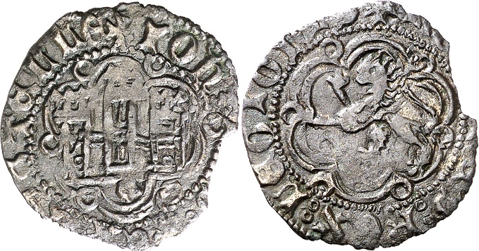 Tipo 1. Blanca de vellón de Castillo y León en orla polilobulada - Imagen 25