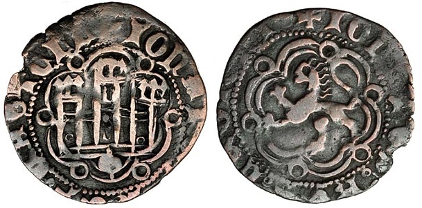 Tipo 1. Blanca de vellón de Castillo y León en orla polilobulada - Imagen 37