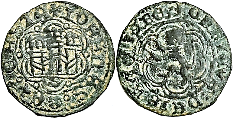 Tipo 1. Blanca de vellón de Castillo y León en orla polilobulada - Imagen 42