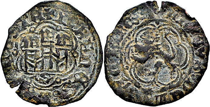 Tipo 1. Blanca de vellón de Castillo y León en orla polilobulada - Imagen 43