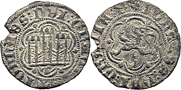 Tipo 1. Blanca de vellón de Castillo y León en orla polilobulada - Imagen 48