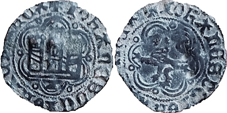 Tipo 1. Blanca de vellón de Castillo y León en orla polilobulada - Imagen 53