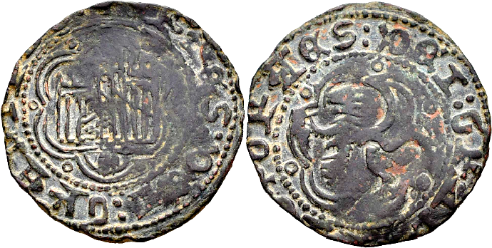 Tipo 1. Blanca de vellón de Castillo y León en orla polilobulada - Imagen 73