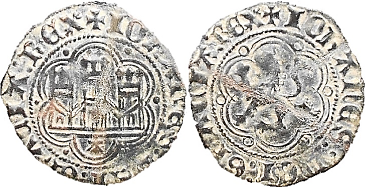 Tipo 1. Blanca de vellón de Castillo y León en orla polilobulada - Imagen 77