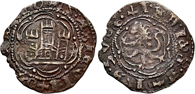 Tipo 1. Blanca de vellón de Castillo y León en orla polilobulada - Imagen 95