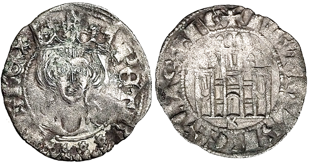 Tipo 1. Dinero Coronado de frente homenaje a su padre, Alfonso XI - Imagen 10