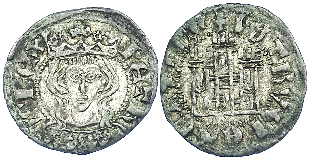 Tipo 1. Dinero Coronado de frente homenaje a su padre, Alfonso XI - Imagen 11